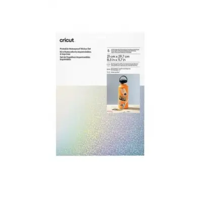 CRICUT 2010353 YAZDIRILABİLİR SUYA DAYANIKLI BEYAZ HOLOGRAFİK ÇIKARTMA SETİ - A4 - 5 SAYFA